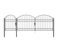 Vidaxl Portail De Clôture De Jardin Avec Sommet En Arc Gris 4 X 1,25 M