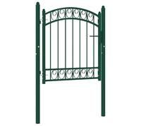 Portail de Clôture EMMEN avec Dessus Arqué Acier 100x106 cm Noir Jardin vidaXL