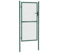 vidaXL Portail de Clôture Porte de Clôture Portillon de Jardin Porte de Jardin Portillon de Patio Porte de Terrasse Extérieur Acier 100x175 cm Vert
