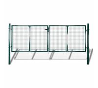 vidaXL Portail de clôture en acier 306 x 175 cm Vert
