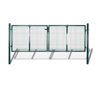 vidaXL Portail de clôture de jardin Portillon en acier vert