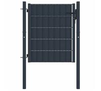 Portail de clôture en PVC et acier 100x101 cm anthracite 145233