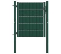 vidaXL Portail de clôture en PVC et acier 100x100 cm vert