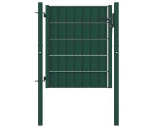vidaXL Portail de clôture en PVC et acier 100x100 cm vert
