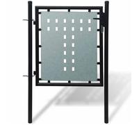 vidaXL Portail de clôture noir à une porte 100x100 cm 141685