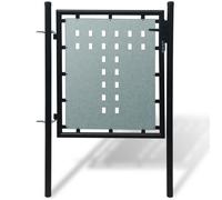 vidaXL Portail de clôture noir à une porte 100x75 cm 141684