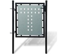 vidaXL Portail de clôture noir à une porte 100x75 cm 141684