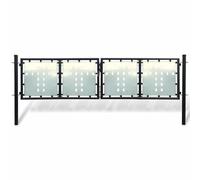 vidaXL Portail de clôture noir à une porte 300x100 cm