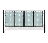 vidaXL Portail de clôture à une porte Noir 300x125 cm
