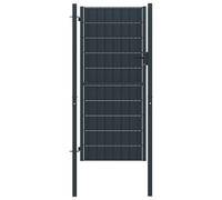 vidaXL Portail de clôture PVC et acier 100x124 cm Anthracite