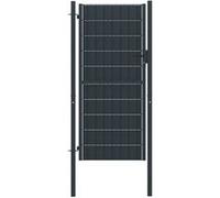 Portail de clôture PVC et acier 100x204 cm Anthracite