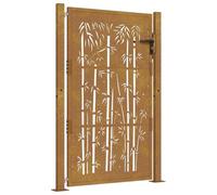 vidaXL Portail de Jardin 100x125 cm en Acier Corten et Design Bambou