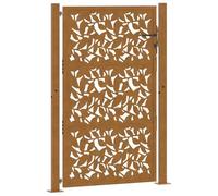 Porte de jardin acier résistant aux intempéries design feuilles, porte de clôture, porte extérieure, porte en métal, 4100965