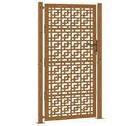 vidaXL Porte de jardin en acier résistant aux intempéries design croisé