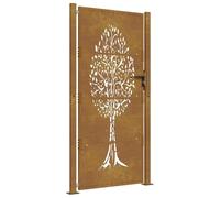 vidaXL Portail de Jardin, Portillon de Patio, Barrière de Sécurité, Porte d'Extérieure Terrasse, 105x205 cm Acier Corten 153165
