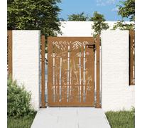 vidaXL Portail de jardin 105x130 cm acier corten design de bambou
