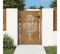 vidaXL Portail de jardin 105x155 cm acier corten conception de l'arbre