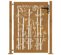 vidaXL Portail de jardin 105x155 cm acier corten design de bambou