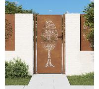 vidaXL Portail de jardin 105x205 cm acier corten conception de l'arbre