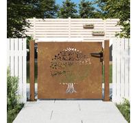 vidaXL Portail de jardin 105x80 cm acier corten conception de l'arbre