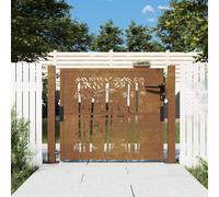 vidaXL Portail de jardin 105x80 cm acier corten design de bambou