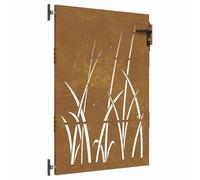 vidaXL Portail de jardin 153223 85x150 cm acier corten motif herbe