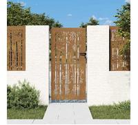 vidaXL Portail de jardin 85x175 cm Acier Corten design de bambou 153236 Marron G