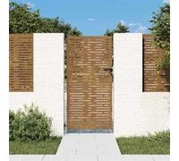 vidaXL Portail de jardin 85x200 cm Acier Corten Conception de carré Marron G