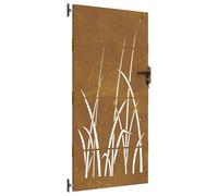 vidaXL Portail de jardin Portillon 85x200 cm Acier corten motif herbe
