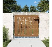 vidaXL Portail de jardin 85x75 cm acier corten design de bambou