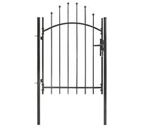 vidaXL Portail de jardin Acier 1 x 1,75 m Noir
