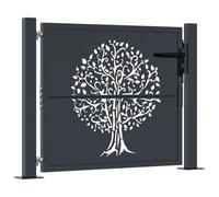 vidaXL Portillon de jardin 153155 – Acier anthracite avec système verrouillable et 3 clés