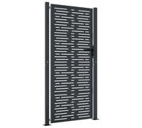 vidaXL Portail de jardin Portillon de patio – Acier design carré – Anthracite 100x200 cm