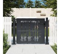 vidaXL Portail de Jardin, Portillon de Patio, Barrière de Sécurité, Porte d'Extérieure Terrasse, Anthracite 105x105 cm Acier design de Bambou