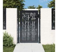 vidaXL Portail de Jardin, Portillon de Patio, Barrière de Sécurité, Porte d'Extérieure Terrasse, Anthracite 105x130 cm Acier design de Bambou