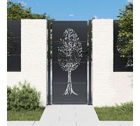 Portail de Jardin, Portillon de Patio avec Système Verrouillable et 3 Clés, Porte de Jardin Terrasse Extérieur, Anthracite 105x180cm Acier Conception