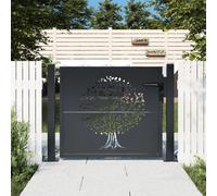 Portail de Jardin, Portillon de Patio, Barrière de Sécurité, Porte d'Extérieure, Anthracite 105x80 cm Acier Conception d'Arbre