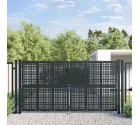 Vidaxl Portail De Jardin Anthracite 300 X 125 Cm Acier