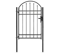 Vidaxl Portail De Jardin Avec Dessus Arqué Acier 1 X 1,5 M Noir