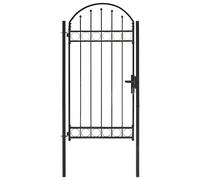 Vidaxl Portail De Jardin Avec Dessus Arqué Acier 100x250 Cm Noir