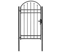 Vidaxl Portail De Jardin Avec Dessus Arqué Acier 100 X 175 Cm Noir