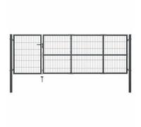 vidaXL Portail de jardin avec poteaux en acier 350 x 100 cm Anthracite