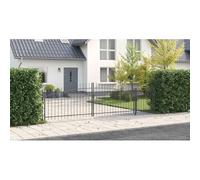 vidaXL Portail de jardin avec tête de lance gris 100x500 cm en acier