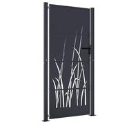 vidaXL Portail de Jardin, Barrière de Sécurité, Portillon avec Système Verrouillable, Porte de Terrasse Extérieur, Anthracite 100x175 cm Acier Conception d'herbe