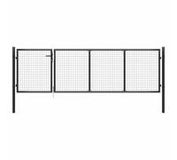 vidaXL Portail de jardin en acier 350 x 75 cm anthracite