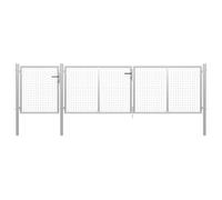 vidaXL Portail de jardin en acier 400 x 75 cm argenté