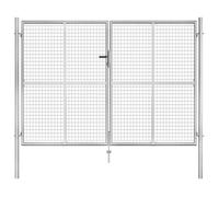 vidaXL Porte de jardin Acier galvanisé 306x225 cm Argenté