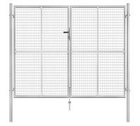 vidaXL Portail de jardin en acier galvanisé 300 x 200 cm argenté 144766