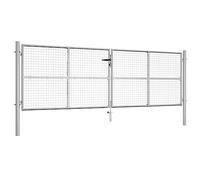 vidaXL Portail de jardin en acier galvanisé 400 x 125 cm argent