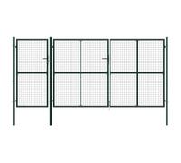 vidaXL Portail de jardin en acier vert 400 x 200 cm